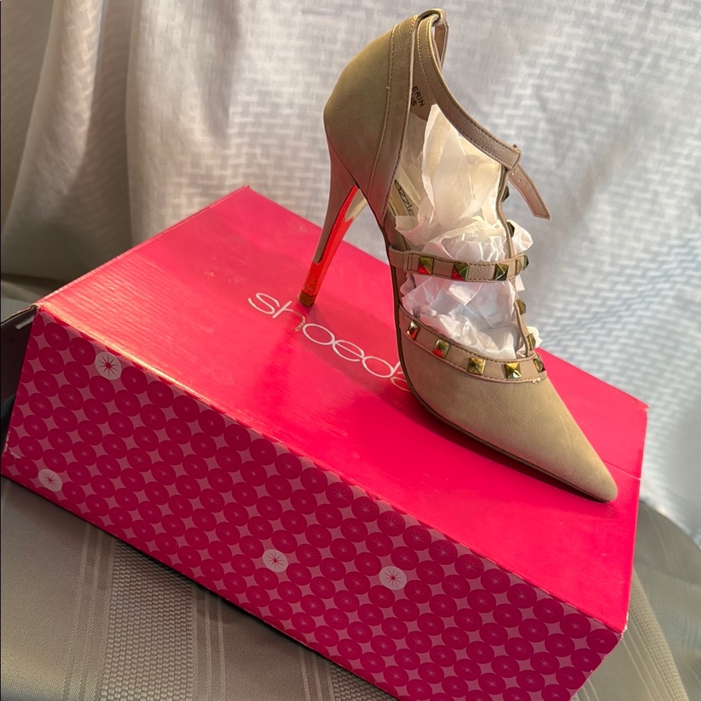 Studded Beige Heels
